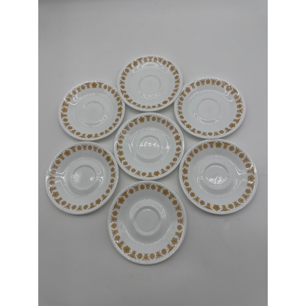 Vintage Corelle Butterfly Gold Saucers 6-1/4" Plates 6.25"‎ Lot of 7